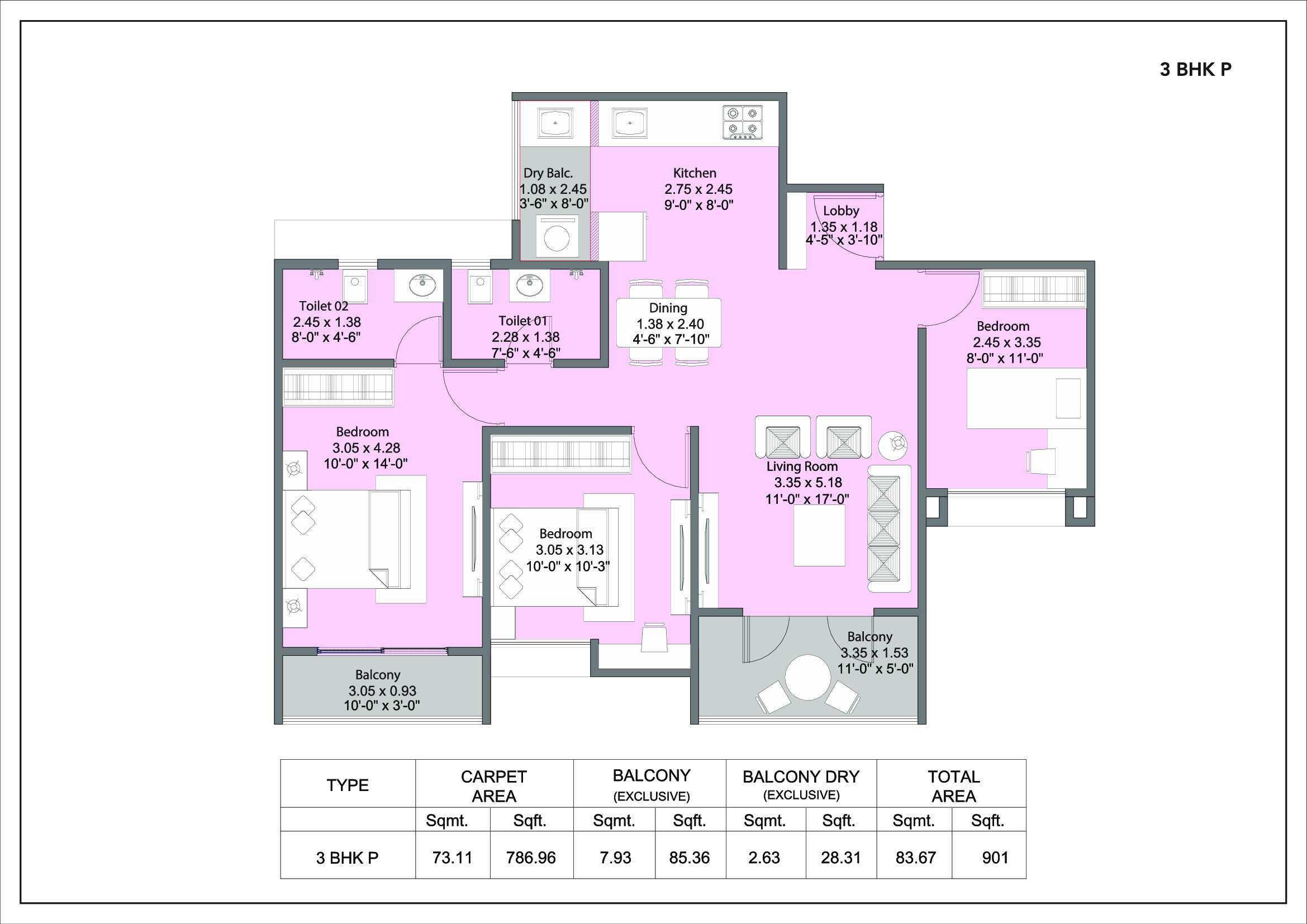 2 BHK Plan